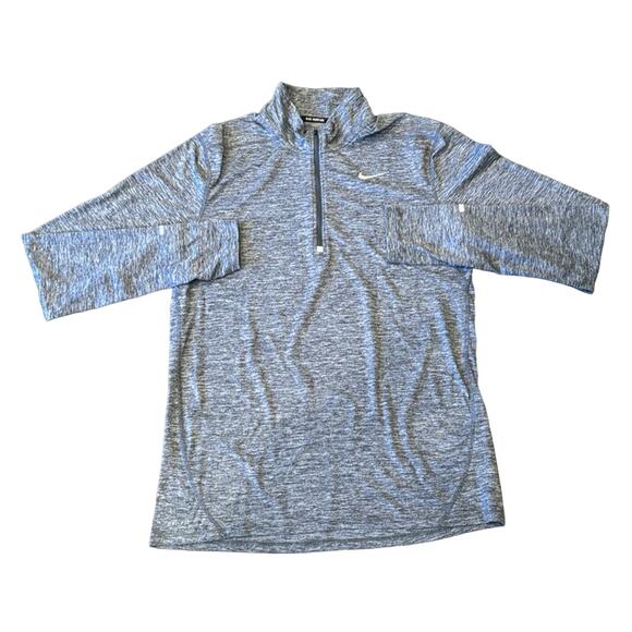 Nike Men's Element Dri FIT Half Zip Running Top Heather Gray Size M - Picture 2 of 8
